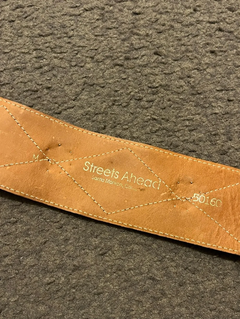Vintage Streets Ahead Geometric Studded Leather Belt